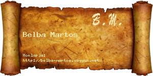 Belba Martos névjegykártya